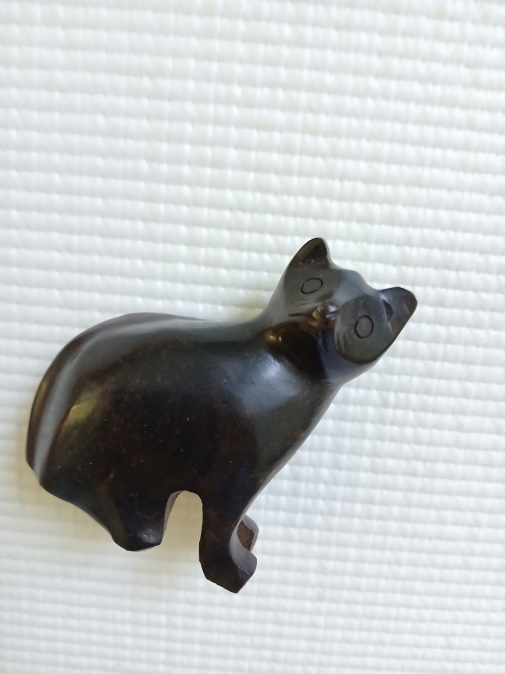 Vintage Ironwood  Hand Carved Wood Cat Sculpture/Figurine, Decor, 3"x2.5", Mint